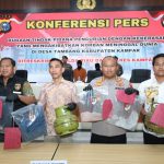 Kepolisian Daerah (Polda) Riau menggelar konferensi pers terkait pengungkapan kasus pencurian dengan kekerasan yang mengakibatkan korban meninggal dunia.Jumat (4/7/2025).